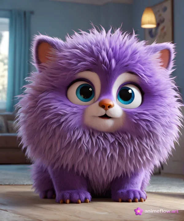 Violet Fluffball Charm