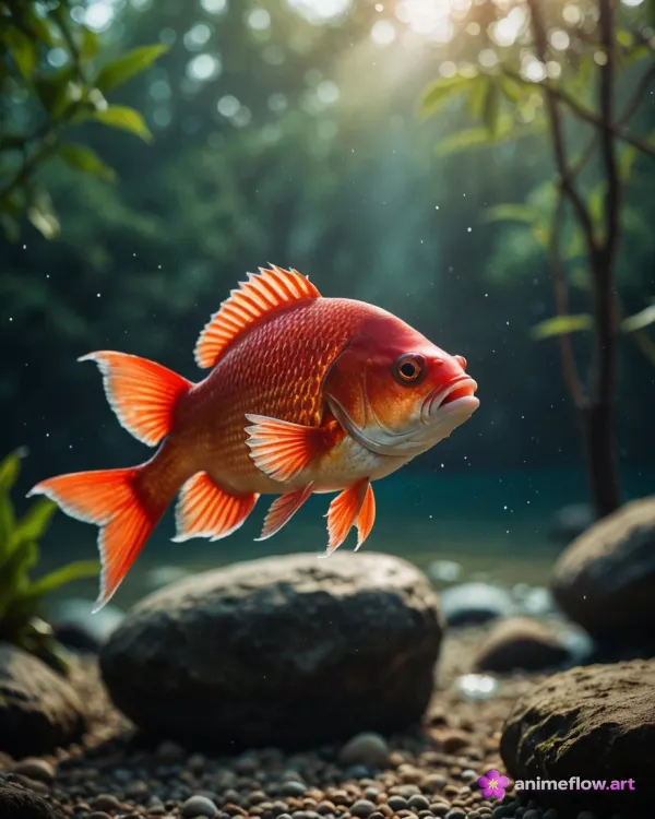 Golden Fish In Sunlit Shallows
