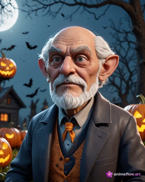 Spooky Grandpa Halloween Charm
