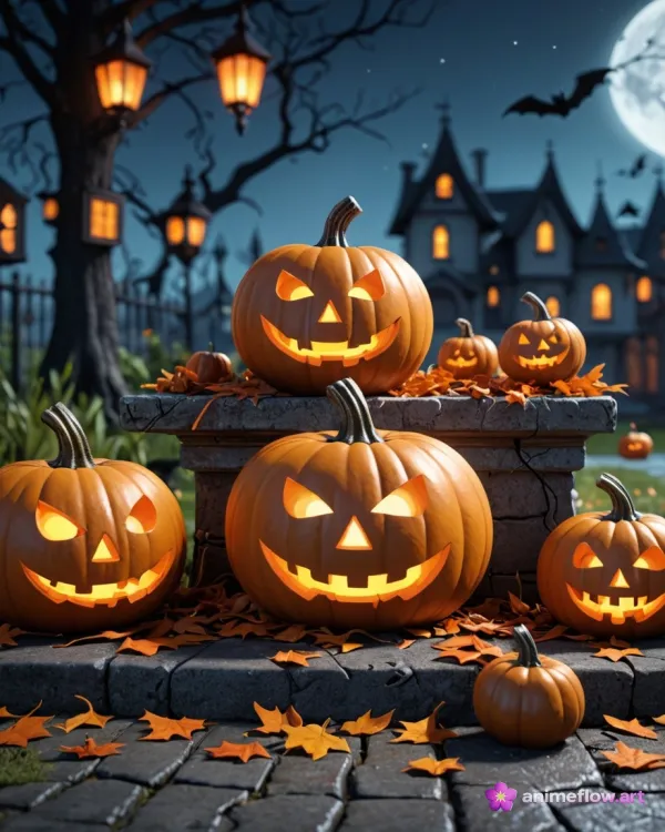 Moonlit Pumpkin Path
