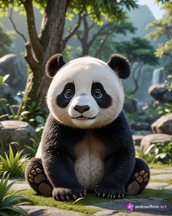 Serene Panda Cub Charm