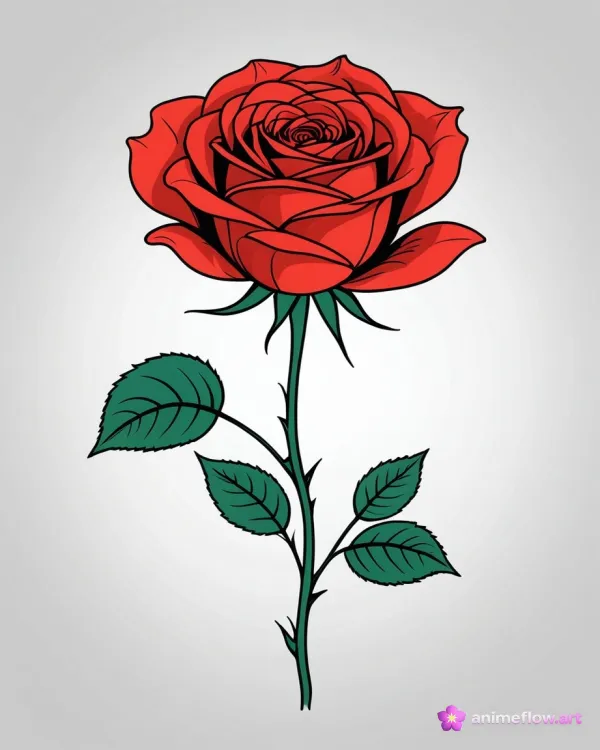 Crimson Rose Vector Bloom
