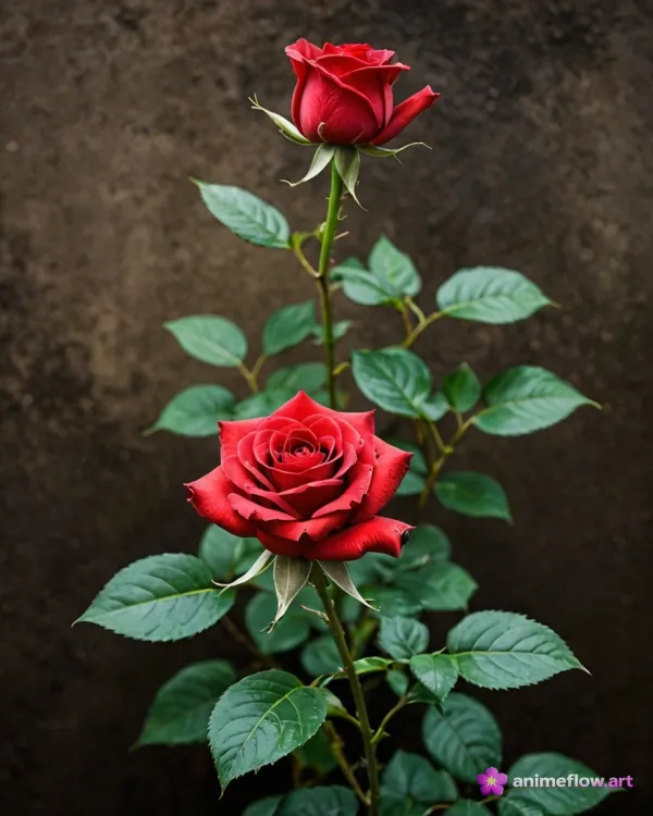Crimson Roses In Shadow