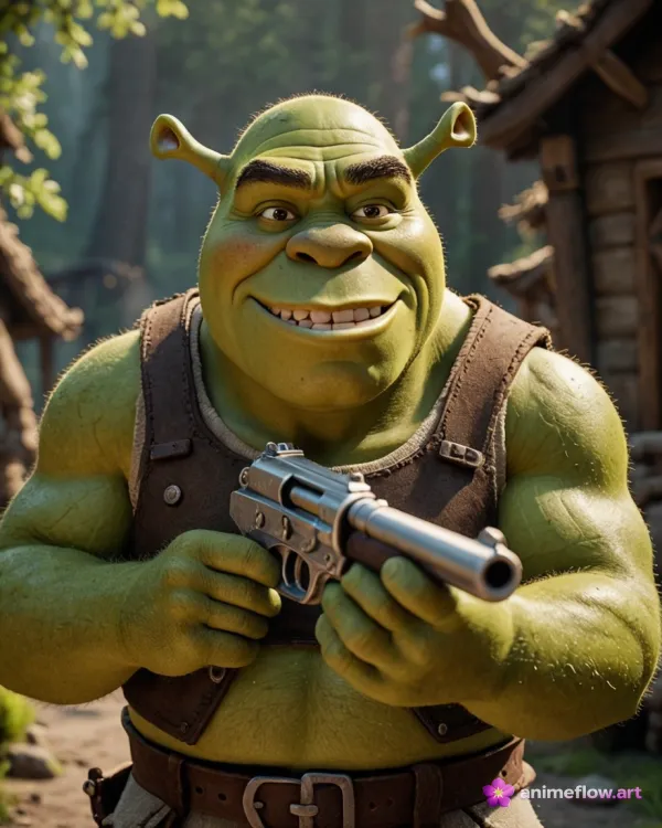 Ogre Outlaw With Revolver