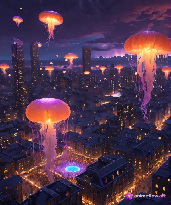 Neon Jellyfish Dreamscape