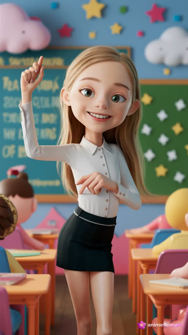 Charming 3D Cartoon Girl