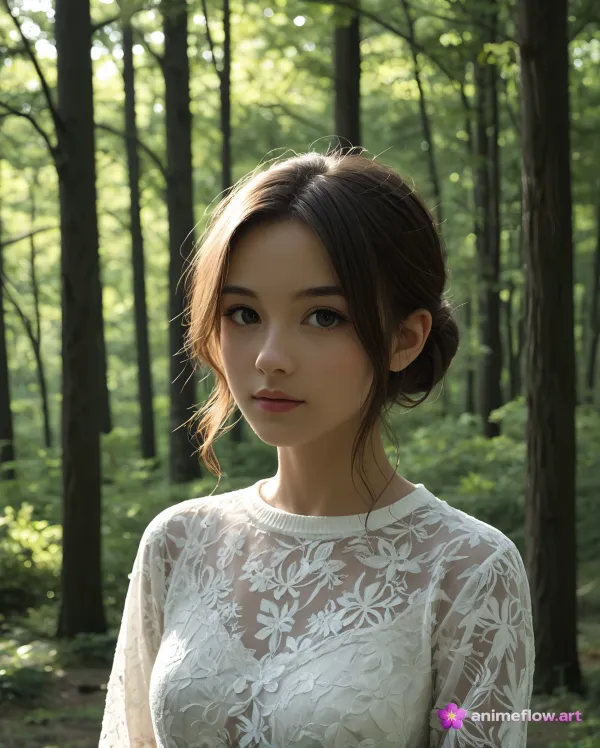 Serene Forest Lace Portrait