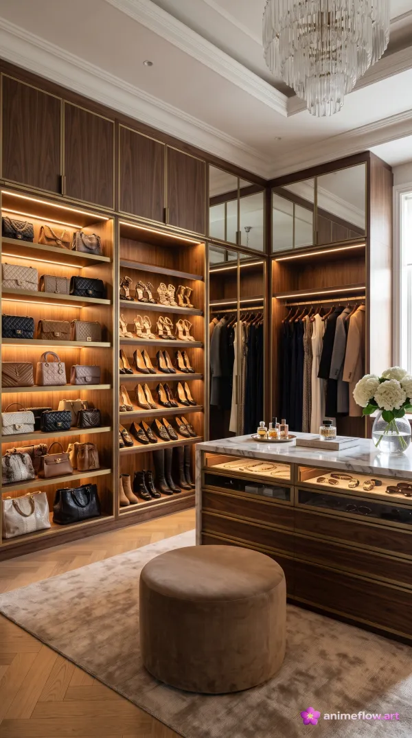 Opulent Walk-In Wardrobe