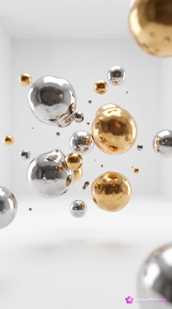 Gilded Orbs In White Void