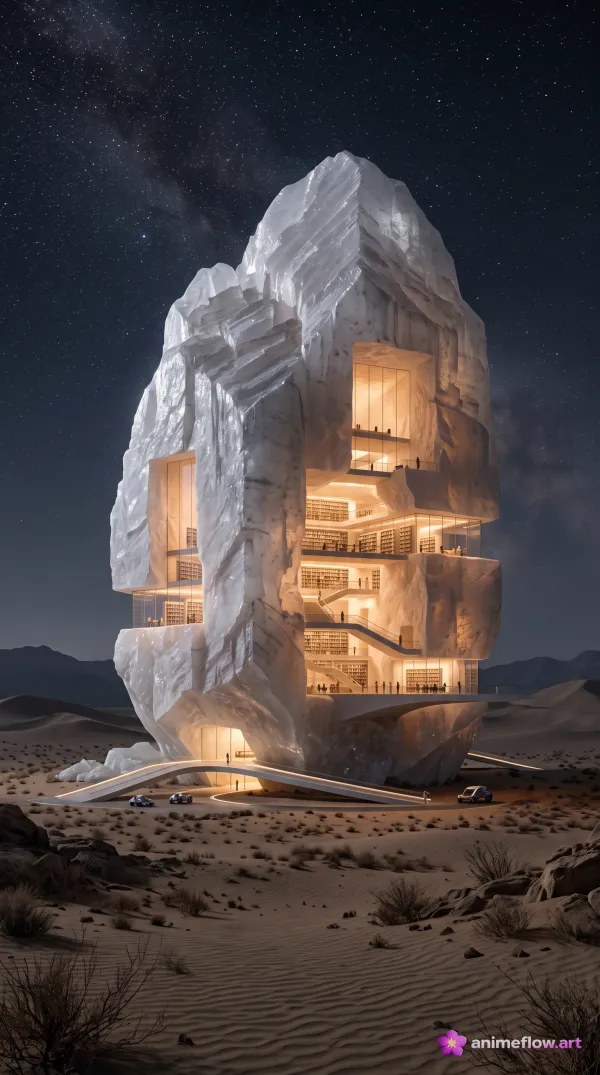 Moonlit Monolith: Golden Ascent