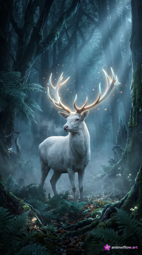 Mystic Stag Of Golden Light