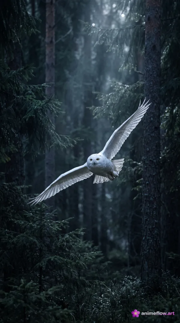 Mystic Owl In Fog