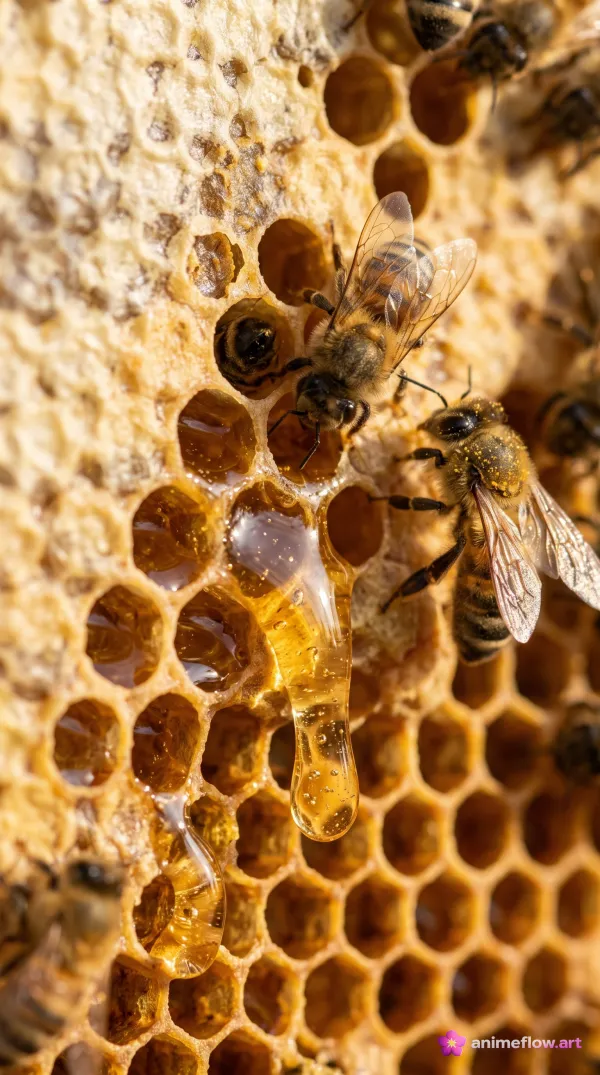 Golden Honeybee Embrace