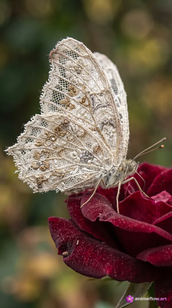 Lacewing On Crimson Rose