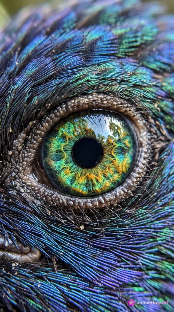 Peacock's Iridescent Gaze
