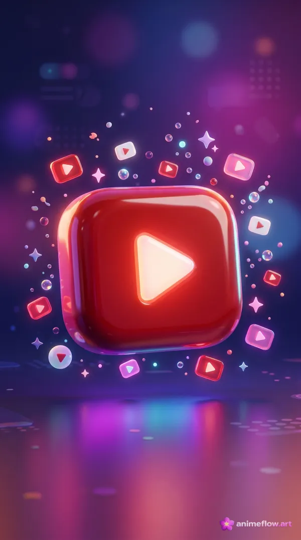 Crimson Play Button Glow
