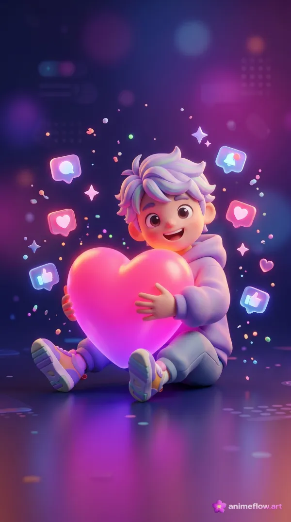 Neon Heart Hug