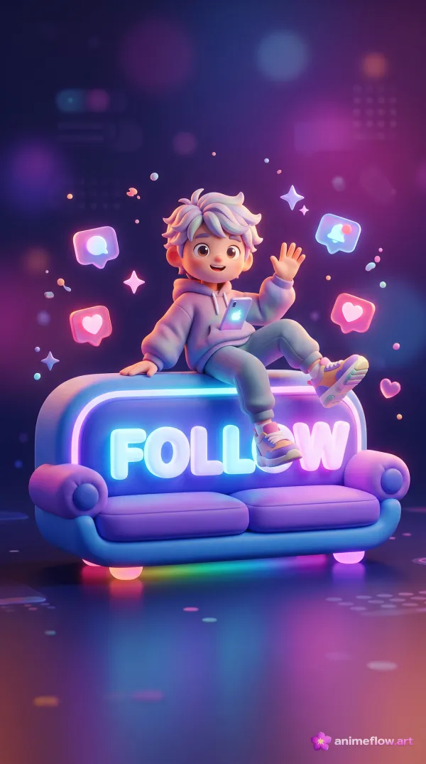 Neon Follow Couch Vibes