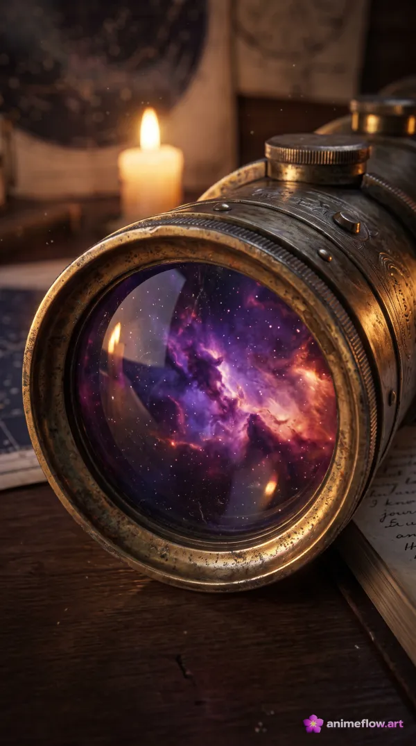 Cosmic Lens Antique Telescope