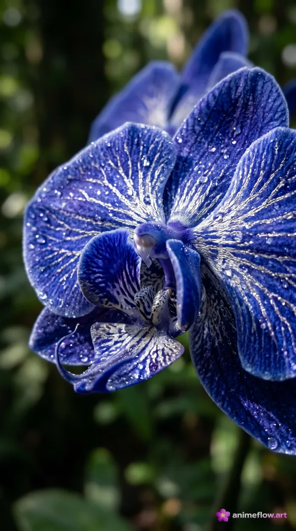 Dew-Kissed Cobalt Orchid