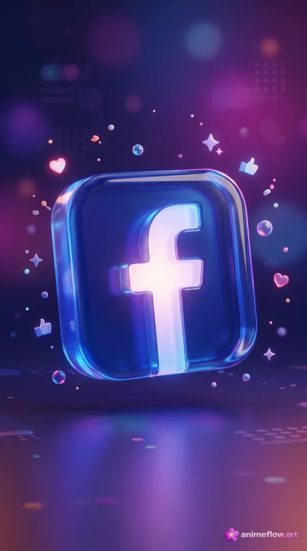 Glowing Facebook Icon Dreamscape