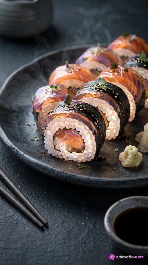 Sushi Elegance On Slate