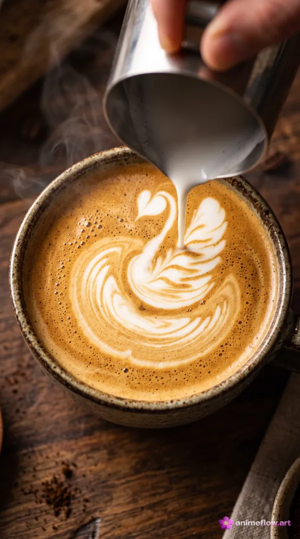 Swan Latte Art Pour