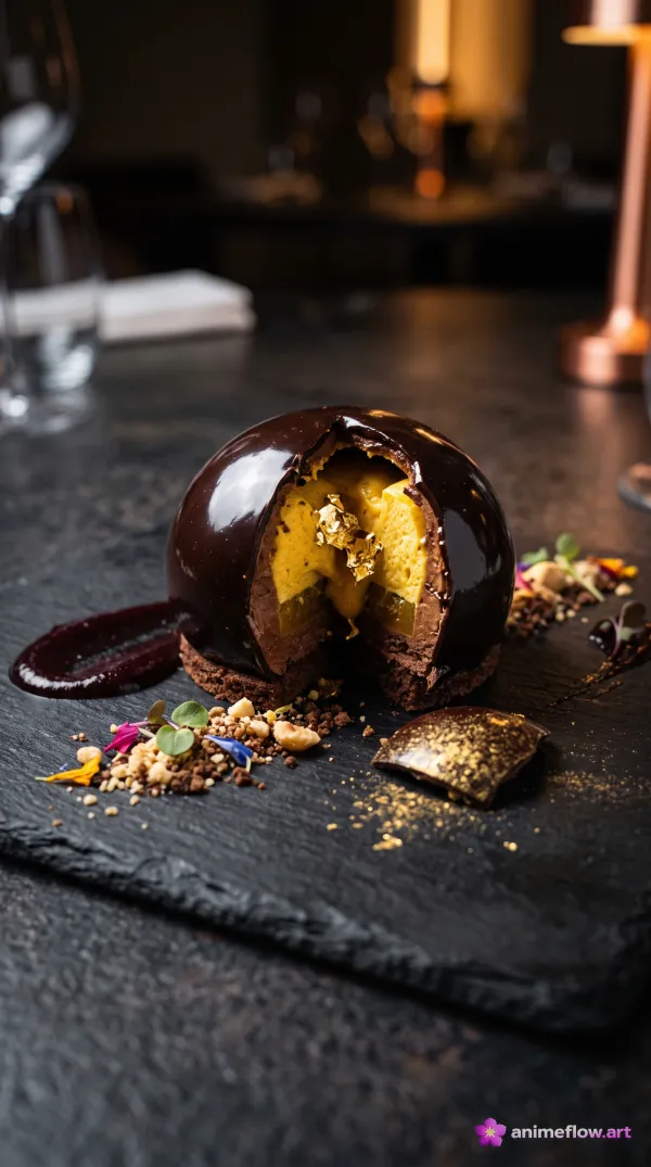 Cracked Chocolate Dome Dessert