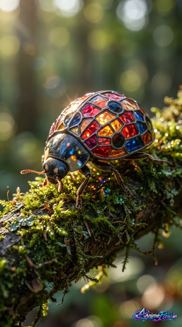 Jeweled Ladybug On Moss