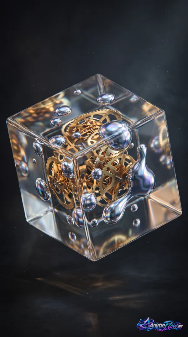 Clockwork Cube Suspended
