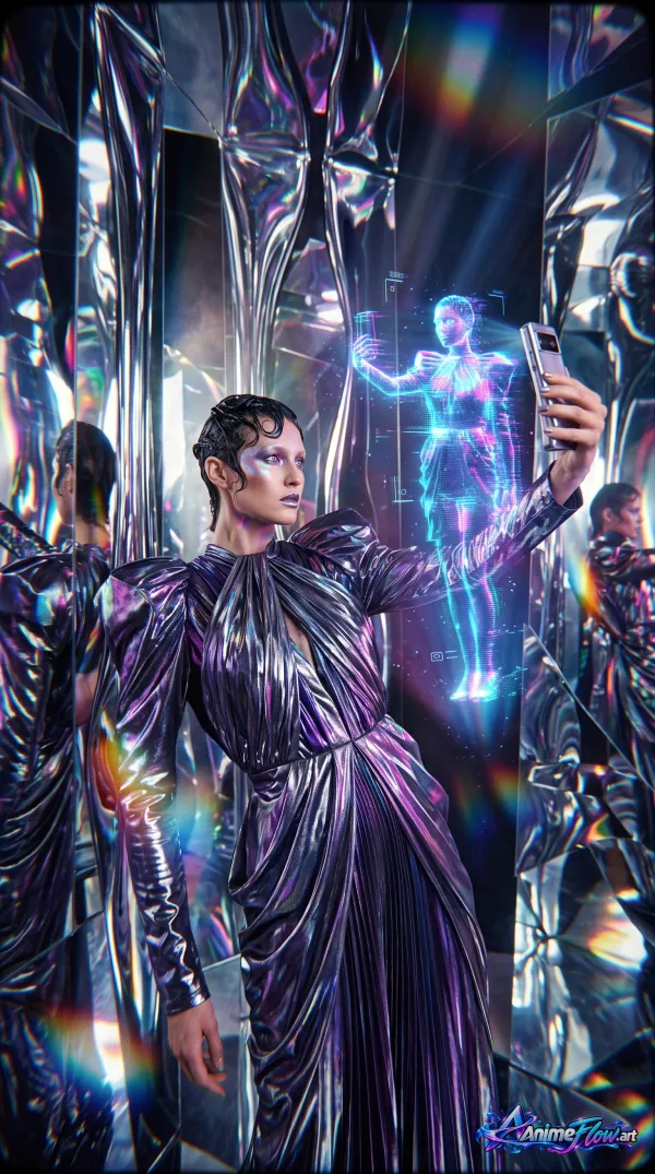 Liquid Chrome Selfie Reverie