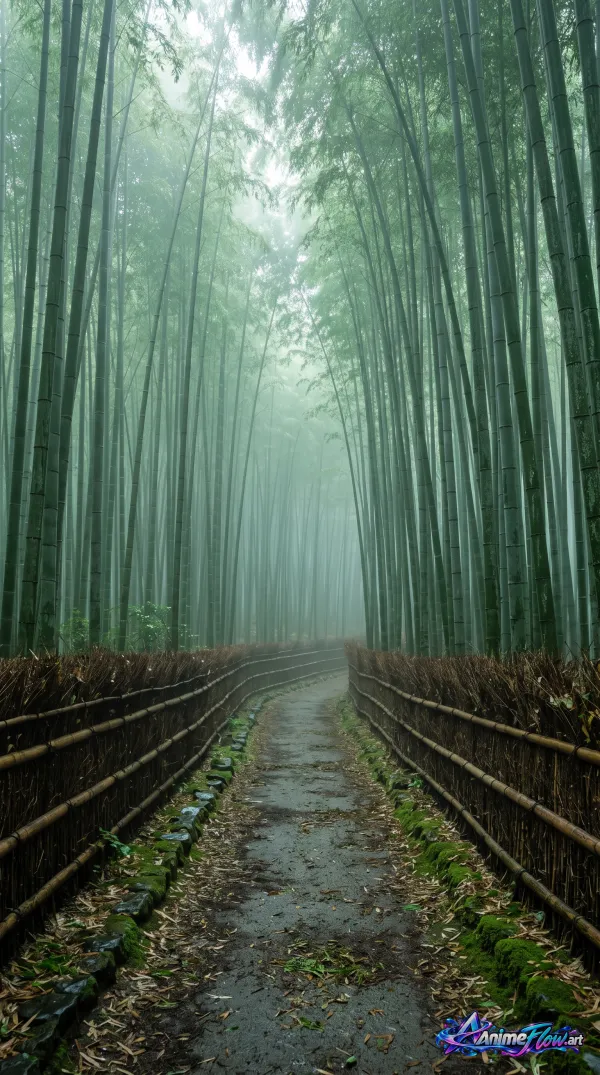 Misty Bamboo Path