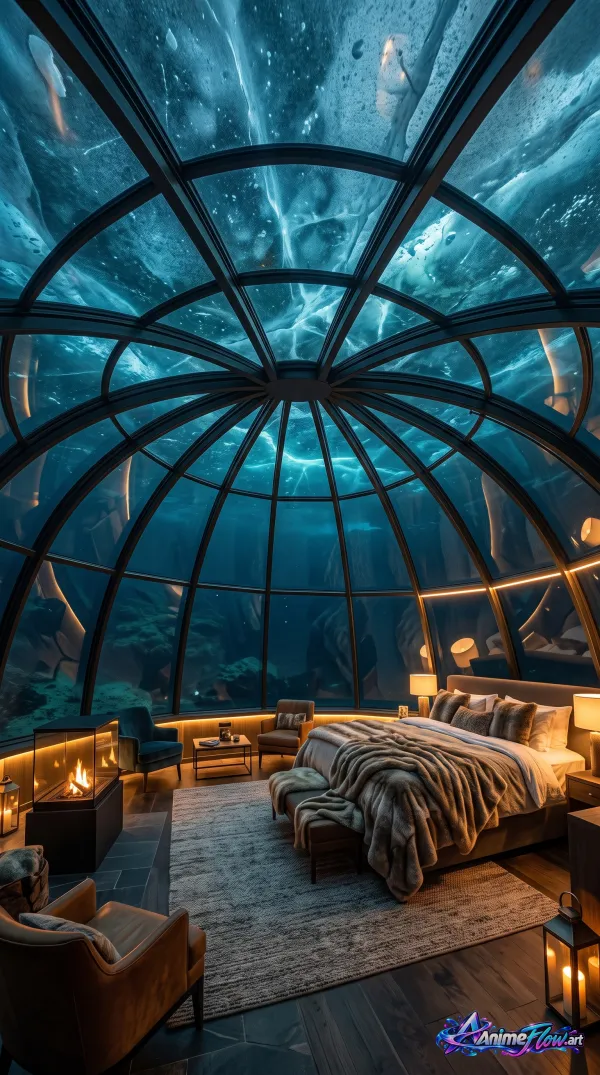 Submerged Glass Dome Bedroom