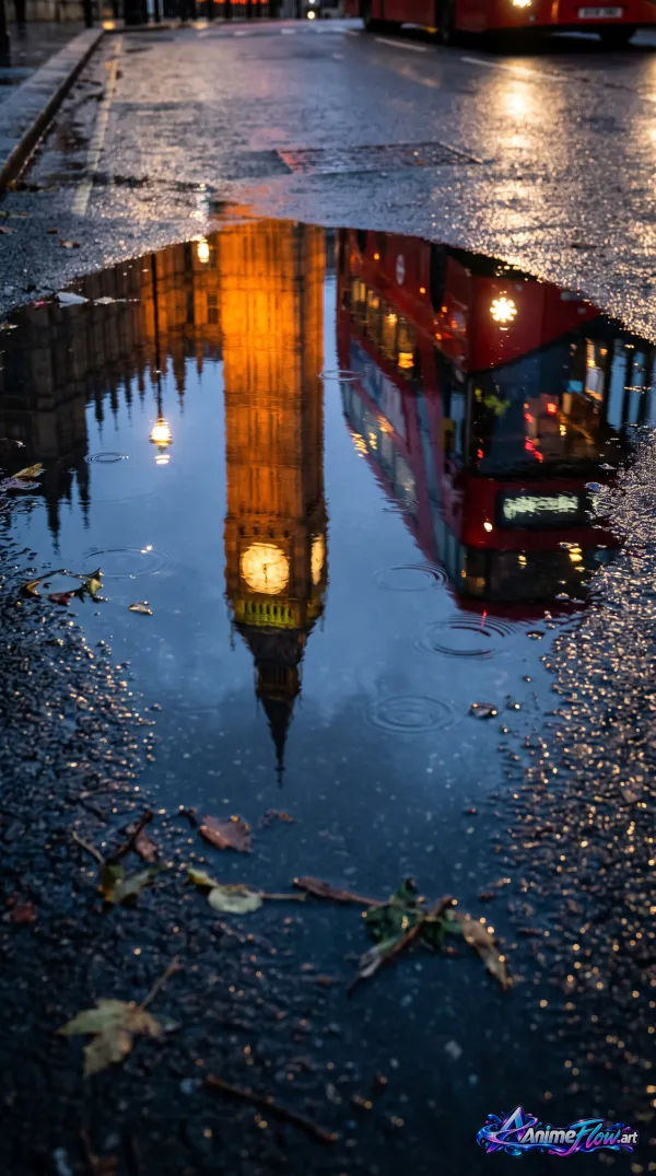 London Rain Reflections