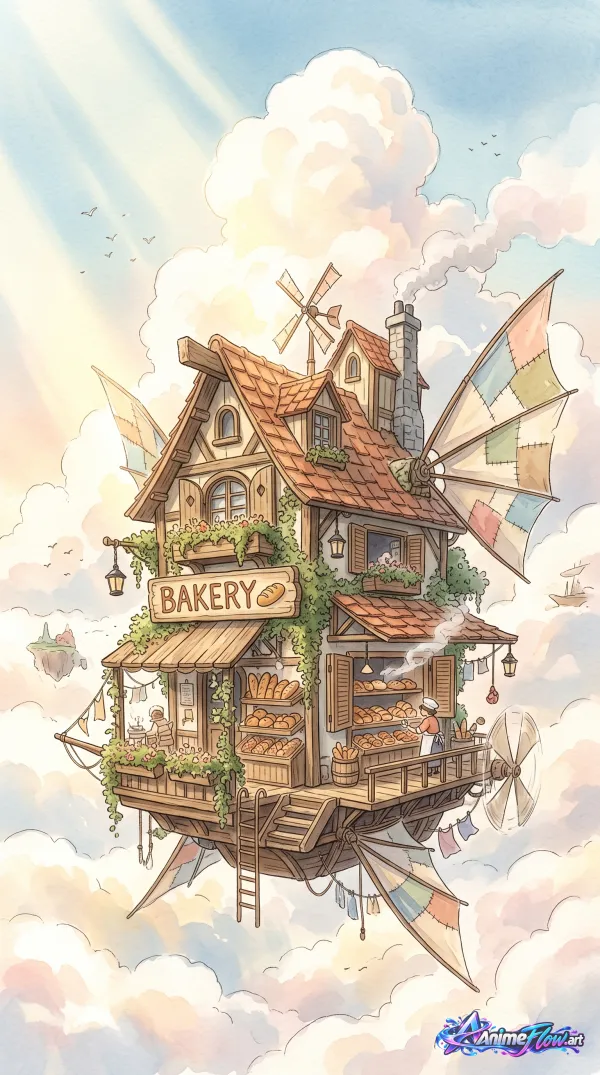 Whimsical Floating Bakery House