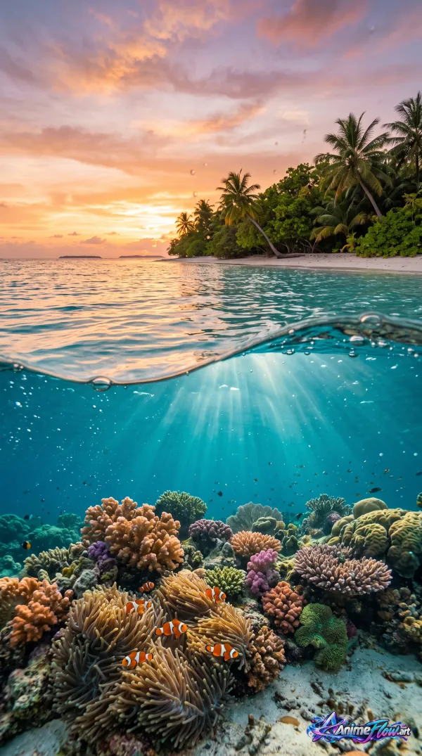 Tropical Reef Sunset Split