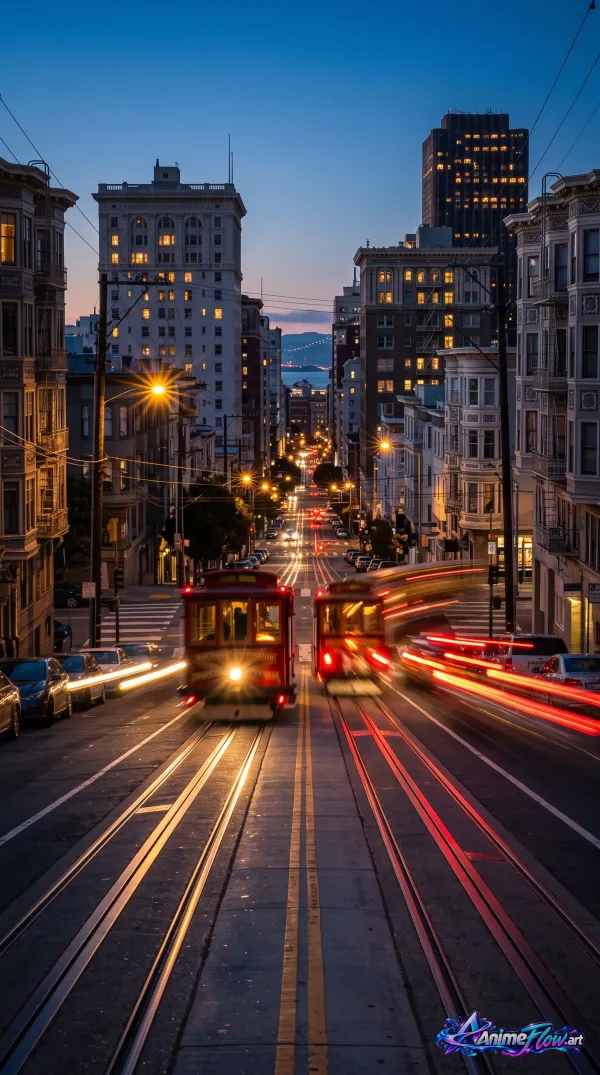 Twilight Tracks On Russian Hill