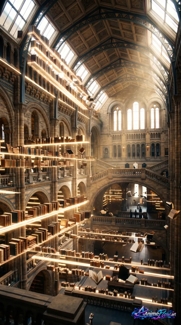 Sunlit Sanctum Of Floating Tomes