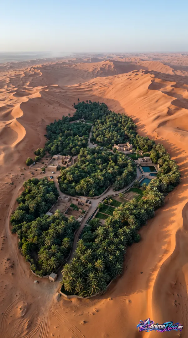Desert Oasis Aerial Serenity