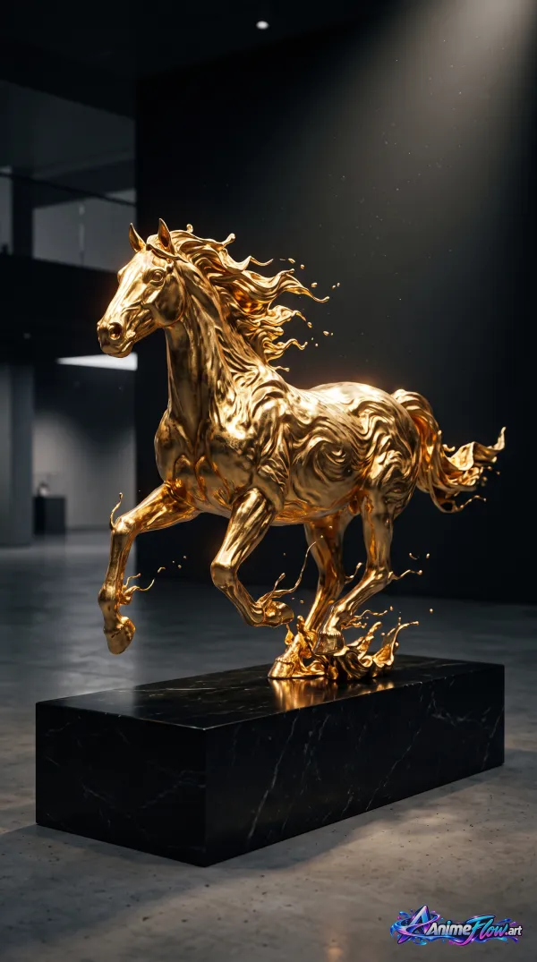 Gilded Stallion In Spotlight