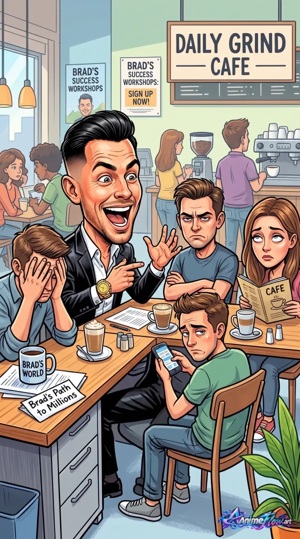 Overenthusiastic Businessman Cartoon
