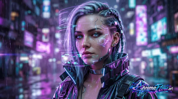 Neon Cybernetic Gaze