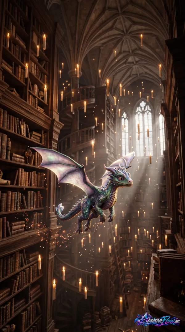 Enchanted Library Dragon