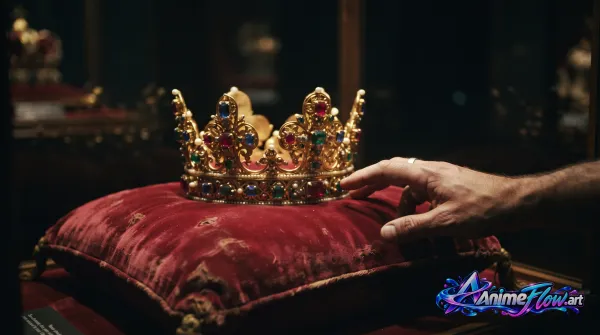 Golden Crown On Velvet