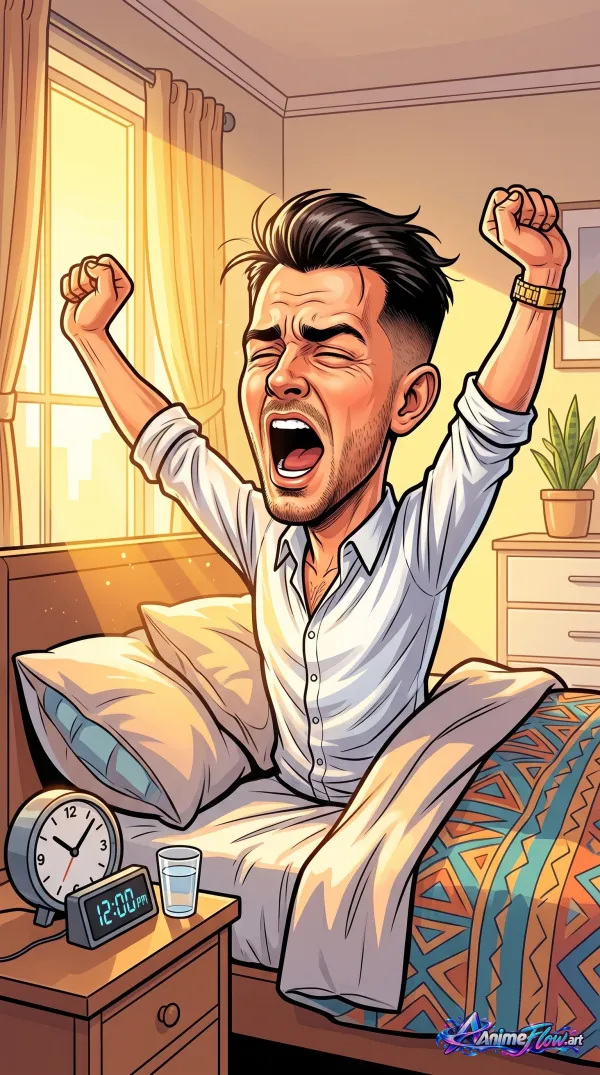 Morning Stretch Caricature
